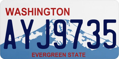 WA license plate AYJ9735