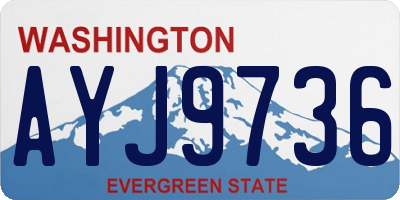 WA license plate AYJ9736