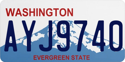 WA license plate AYJ9740
