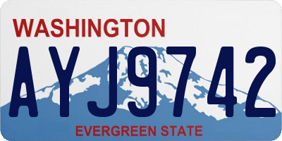 WA license plate AYJ9742