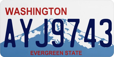 WA license plate AYJ9743