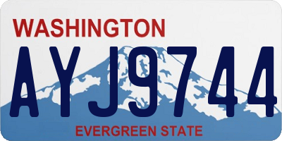 WA license plate AYJ9744