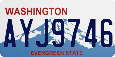 WA license plate AYJ9746