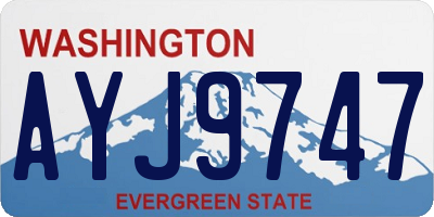 WA license plate AYJ9747