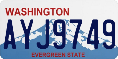 WA license plate AYJ9749