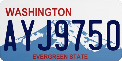 WA license plate AYJ9750