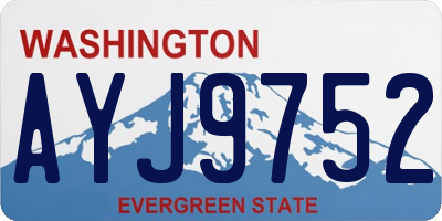 WA license plate AYJ9752