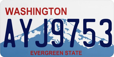 WA license plate AYJ9753