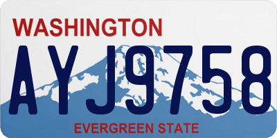 WA license plate AYJ9758