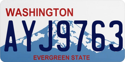 WA license plate AYJ9763