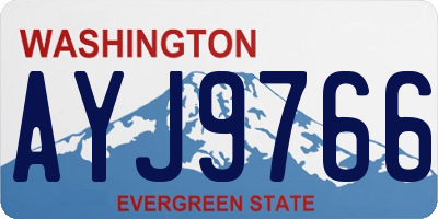 WA license plate AYJ9766