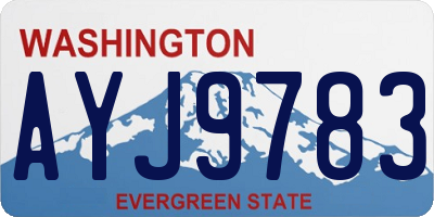WA license plate AYJ9783