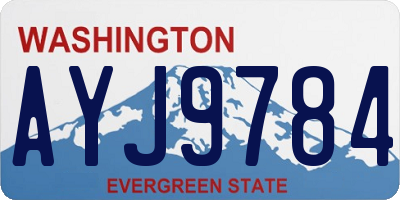 WA license plate AYJ9784