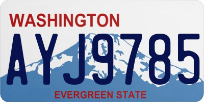 WA license plate AYJ9785