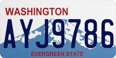 WA license plate AYJ9786