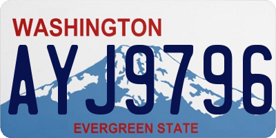 WA license plate AYJ9796
