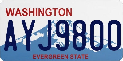 WA license plate AYJ9800
