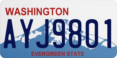 WA license plate AYJ9801