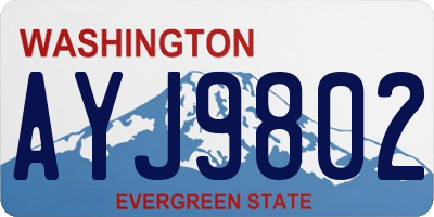 WA license plate AYJ9802