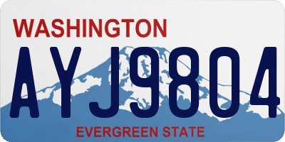 WA license plate AYJ9804