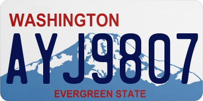WA license plate AYJ9807