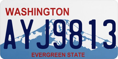 WA license plate AYJ9813