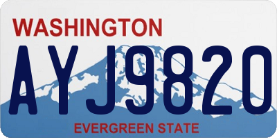 WA license plate AYJ9820