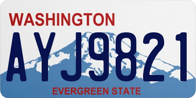 WA license plate AYJ9821