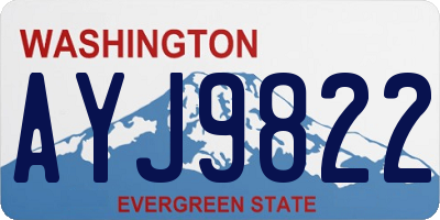 WA license plate AYJ9822