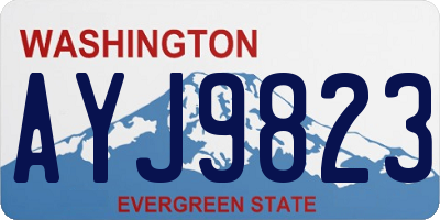 WA license plate AYJ9823