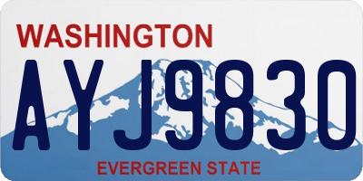 WA license plate AYJ9830
