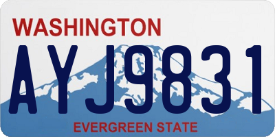 WA license plate AYJ9831