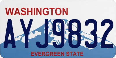 WA license plate AYJ9832