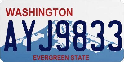 WA license plate AYJ9833