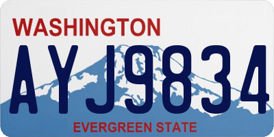 WA license plate AYJ9834
