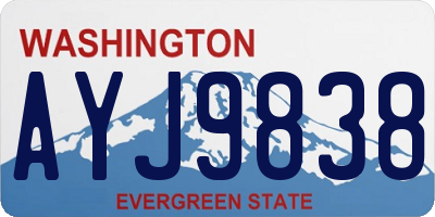 WA license plate AYJ9838
