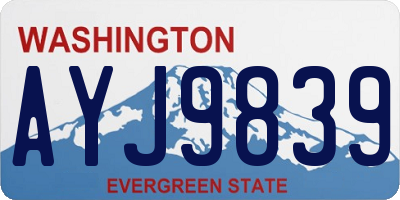 WA license plate AYJ9839