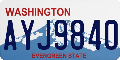 WA license plate AYJ9840