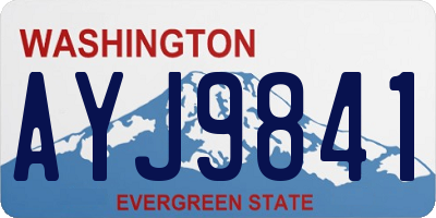 WA license plate AYJ9841