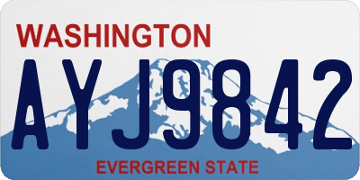 WA license plate AYJ9842