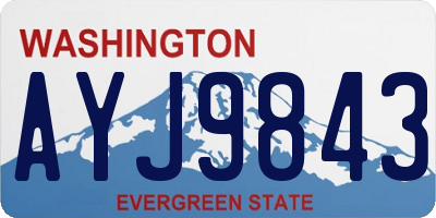 WA license plate AYJ9843