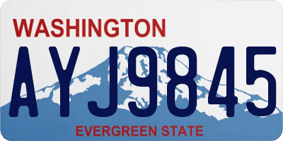 WA license plate AYJ9845