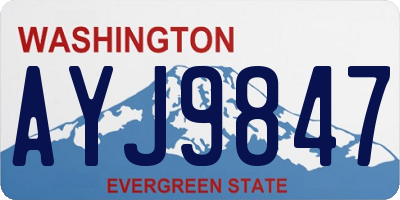 WA license plate AYJ9847
