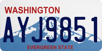 WA license plate AYJ9851