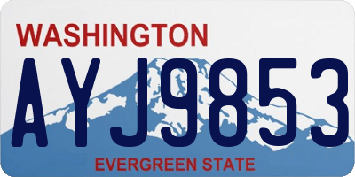 WA license plate AYJ9853