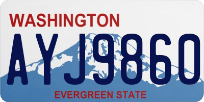 WA license plate AYJ9860