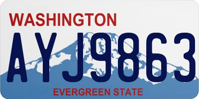 WA license plate AYJ9863
