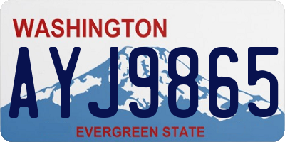 WA license plate AYJ9865