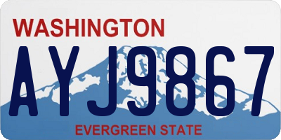 WA license plate AYJ9867
