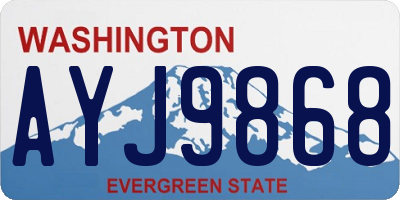 WA license plate AYJ9868